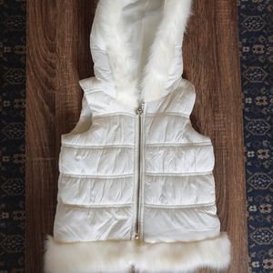 NWOT Girls Savannah Faux Fur Puffer Vest sz 5